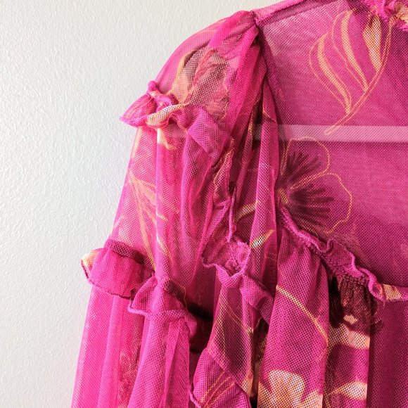 Free People Time for Shine Mesh Cropped Blouse - Picture 10 of 11